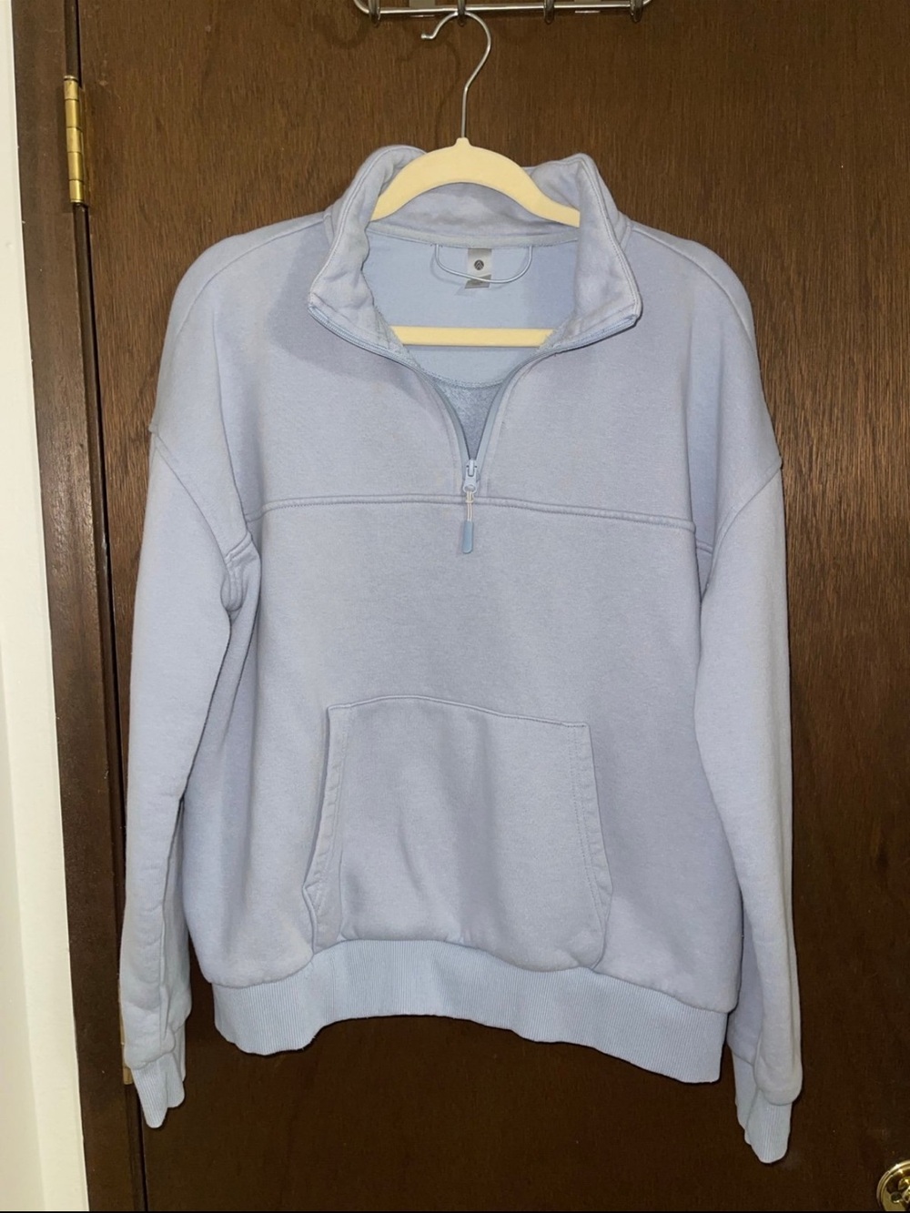 Light Blue Quarter-Zip Pullover Sweater